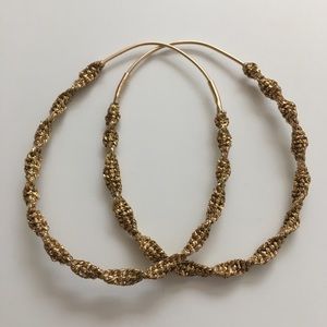 Oversized Gold Hoop Earrings - Woven